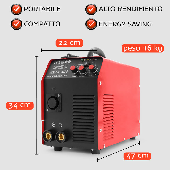 NX 255 MIG Saldatrice MIG/MAG | Dettagli dimensioni