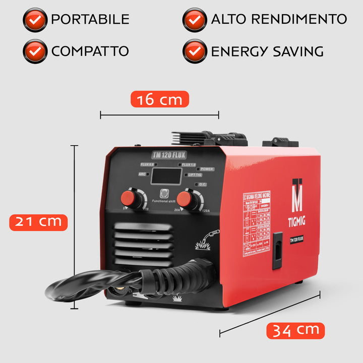 Saldatrice 220V 120A 3 In 1 - Arco Lift TIG, FLUX MIG Senza Gas, Per Uso Domestico E Fai Da Te - Foto 12